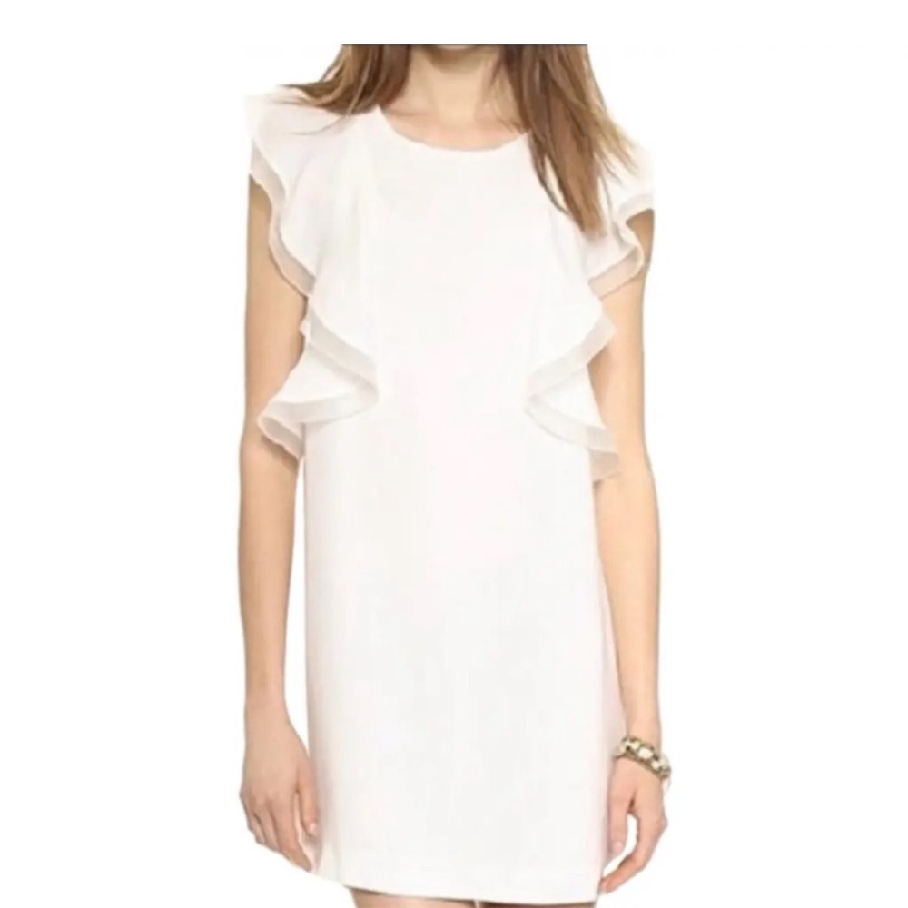 Club Monaco White Ruffle Dress